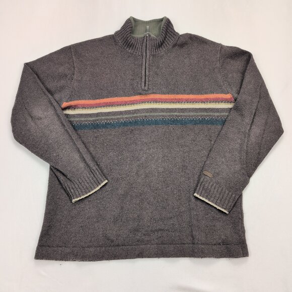 Columbia Men's Half-Zip Stripe Sweater L - Picture 2 of 11